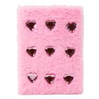 Lean Toys, notatnik pluszowy A5, 80 kartek, linia, Kryształowe Serca, 1 szt.