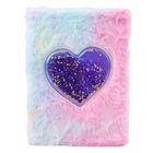 Lean Toys, notatnik pluszowy A5, 80 kartek, linia, Serce z konfetti, 1 szt.