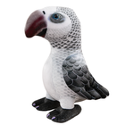 Lean Toys, papuga, maskotka, szara, 20 cm