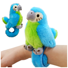 Lean Toys, papuga, pluszowa opaska na rękę maskotka, niebieska
