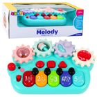 Lean Toys, pianinko interaktywne dla dzieci koła zębate, niebieskie