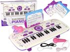 Lean Toys, pianino elektryczne, USB, MP3, różowe