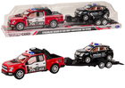 Lean Toys, pick-up, laweta z naczepą, zestaw pojazdów policyjnych