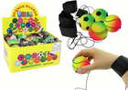 Lean Toys, piłka na gumce, tęczowa, 1 szt.