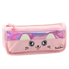 Lean Toys, piórnik saszetka, różowy, Kot, 21,5 cm