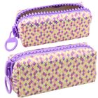 Lean Toys, piórnik saszetka, syrenie łuski, fioletowy, 21-8 cm