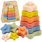 Lean Toys, piramida sensoryczna, miękkie klocki, gwiazdki, 6 elementów