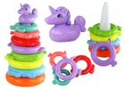 Lean Toys, piramidka jednorożec, 8 kółek