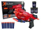 Lean Toys, pistolet na naboje piankowe z puszkami, czerwony