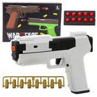 Lean Toys, pistolet na piankowe naboje, łuski, biały