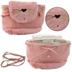 Lean Toys, plecak, pluszowy, uszy, różowy, 22 cm