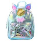 Lean Toys, plecak z rogiem jednorożca, niebieski, 25 cm