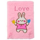 Lean Toys, pluszowy notatnik, linie, króliczek z napisem love, 1 szt.