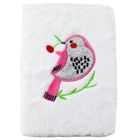 Lean Toys, pluszowy notatnik, linie, srebrny ptak, brokat, 1 szt.