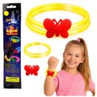 Lean Toys, podwójna bransoletka fluorescencyjna z motylkiem, świecąca w ciemności