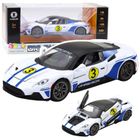 Lean Toys, samochód metalowy sportowy światła dźwięki napęd, biały, 1:22