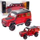 Lean Toys, samochód terenowy metalowy, napęd pull-back, otwierane drzwi, czerwony, 1:22