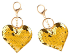 Lean Toys, serce z cekinami, brelok, złote