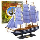 Lean Toys, Statek Żaglowiec, model do sklejania, biało-niebieski, 33-31 cm