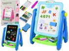 Lean Toys, tablica edukacyjna 2w1, kreda i pisaki, niebieska