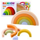 Lean Toys, Tęczowa układanka, gumowa, pastelowa, 5 elementów