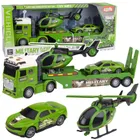 Lean Toys, tir laweta, zestaw pojazdów militarnych, zielone, 3 szt.