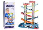 Lean Toys, tor samochodowy, zjeżdżalnia z pojazdami, 6 szt.