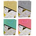 Lean Toys, torba prezentowa wzory geometryczne marmur, 23-18-10,5 cm, 1 szt.