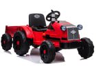 Lean Toys, Traktor, pojazd na akumulator z przyczepą, czerwony