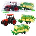 Lean Toys, traktor rolniczy z przyczepą, zielono-żółty