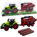 Lean Toys, traktor z przyczepą do transportu drewna, pojazd rolniczy