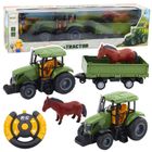 Lean Toys, traktor z przyczepą i koniem, pojazd zdalnie sterowany z figurką
