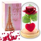 Lean Toys, wieczna róża w szkle, oświetlenie LED, czerwona