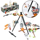 Lean Toys, zestaw do biwakowania drewniany ognisko akcesoria, 45 el