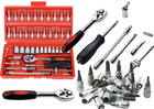 Lean Toys, zestaw kluczy nasadowych, 46 elementów w walizce