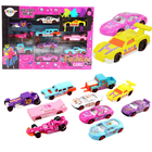 Lean Toys, zestaw pojazdów, różowy, 10 szt.