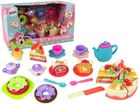 Lean Toys, zestaw słodkości, ciastka, tort, filiżanki