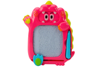 Lean Toys, znikopis, tablica do rysowania 2w1, dinozaur, różowy