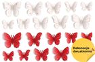 LearnHow, motyle papierowe, biało-czerwone, 20 elementów