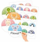LearnHow, naklejki do podpisywania, zwierzaki, 24 szt.