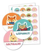 LearnHow, naklejki motywacyjne, zwierzątka