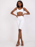 Legginsy damskie, kolarki, białe, Ex Moda