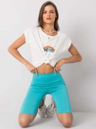 Legginsy damskie, kolarki, turkusowe, Ex Moda