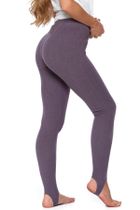 Legginsy damskie, prążkowane, fioletowe, zapiętki, Moraj