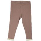 Legginsy dziewczęce, prążkowane, brązowe, Nicol
