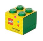 LEGO 4, minipudełko klocek, zielone