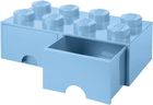LEGO, Brick 8, pojemnik klocek z dwoma szufladami, błękitny