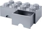 LEGO, Brick 8, pojemnik klocek z dwoma szufladami, szary