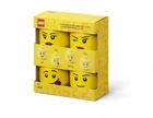 LEGO, Zestaw 4 mini głów, pojemniki