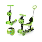 Lena, hulajnoga 3-kołowa z rączką do prowadzenia, balansowa, LED, zielona